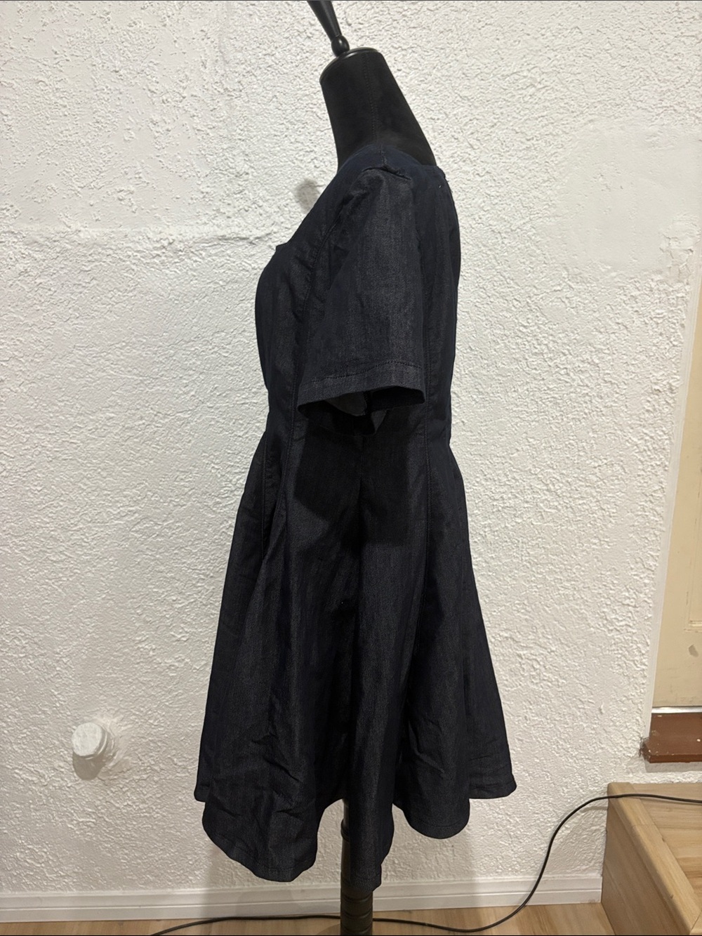 Anthropologie Pilcro Short-Sleeve Square-Neck Denim Mini Dress Size XL - Picture 6 of 10